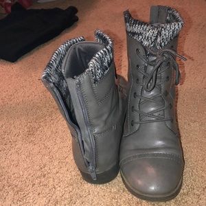 Gray boots